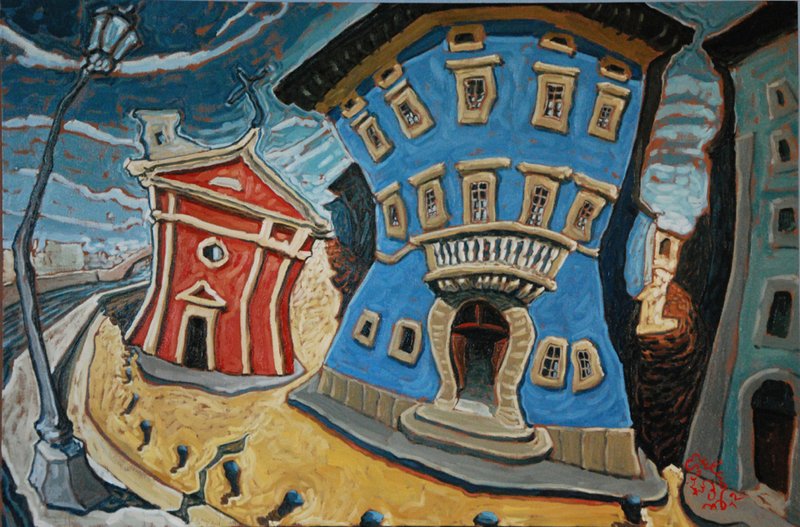 Enrico Bulciolu,  I colori del Lungarno, Palazzo blu